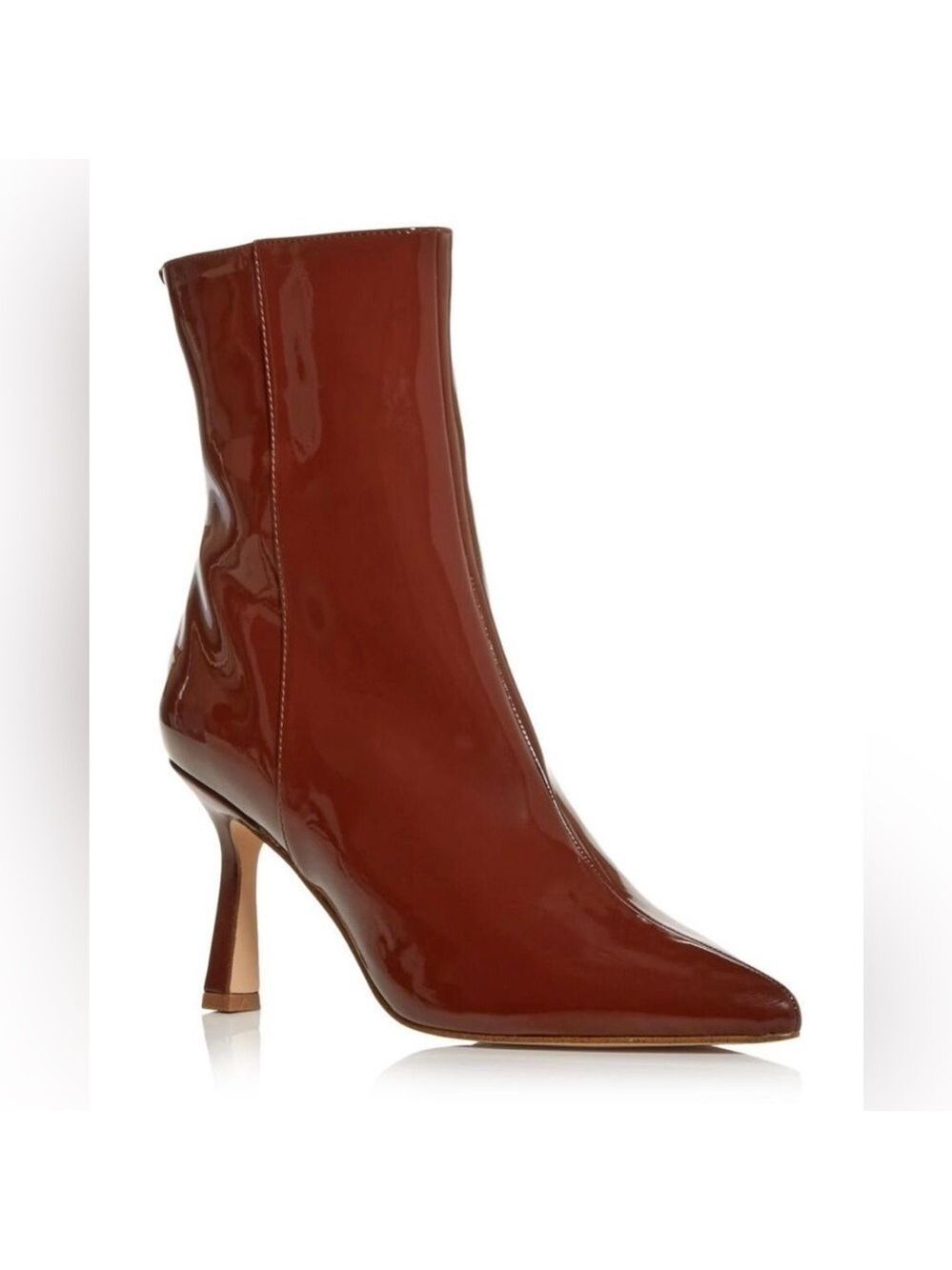 Aqua Hanna Brown Pointed Toe Stiletto Zip Up Dress Booties - NWT
